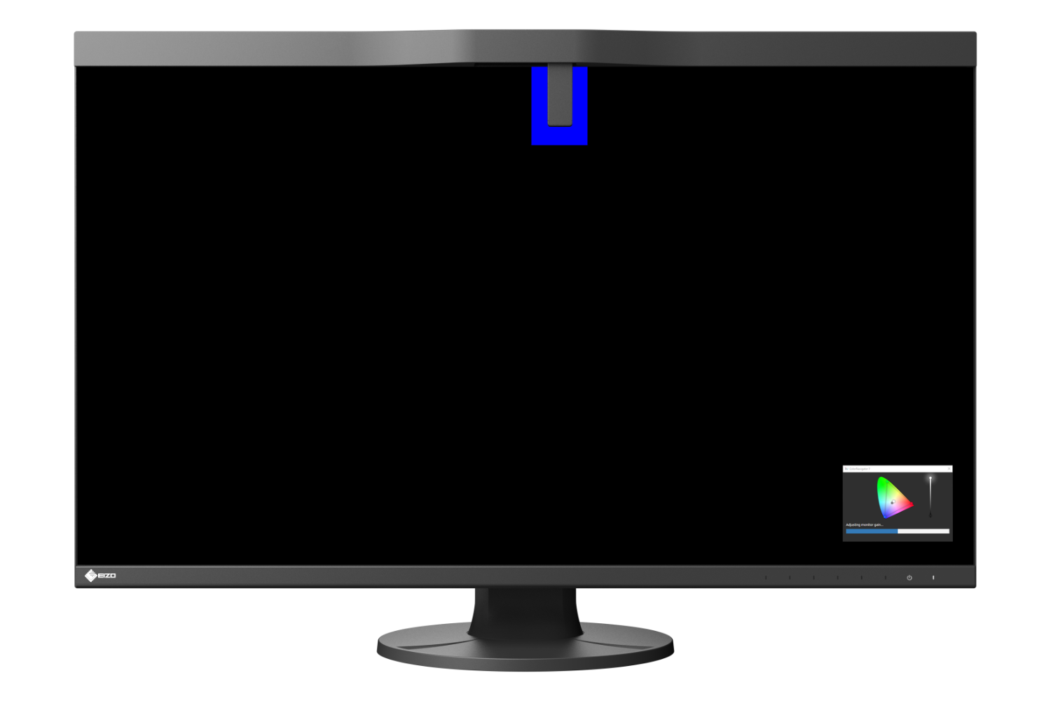 ColorEdge CG3200X z wysuniętym wbudowanym sensorem kalibracji nad ekranem